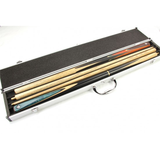Aluminum Cue Case For TWO Centre Jointed Cues Silver