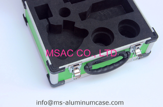 Green Aluminum Hard Case With Die Cut EVA Inside For Medical Accessories