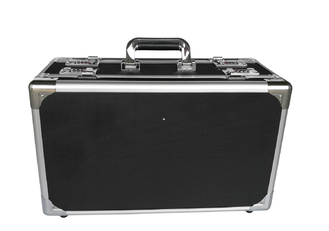 Black Aluminum Hard Case With Foam Insert Lockable Moistureproof For Transport