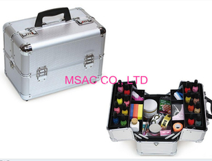 Aluminum Beauty Boxes Silver Makeup Cases For Artists