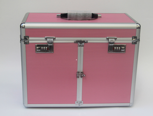 Pink Lockale Aluminium Cosmetic Case