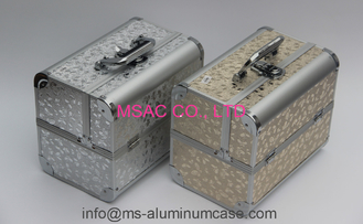 Portable Aluminum Cosmetic Train Case , Light Weight Aluminium Makeup Box
