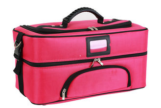 Professional Travel Cosmetic Bags , Portable Fabric Cosmetic Organizer Bag