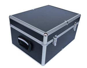 Black Aluminum DVD Storage Case Alu Storage Box For 1000 CDs With Removable Divider