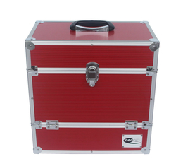 Record LP Storage Case With Unique Folding Front Flap Aluminum DVD Case Red