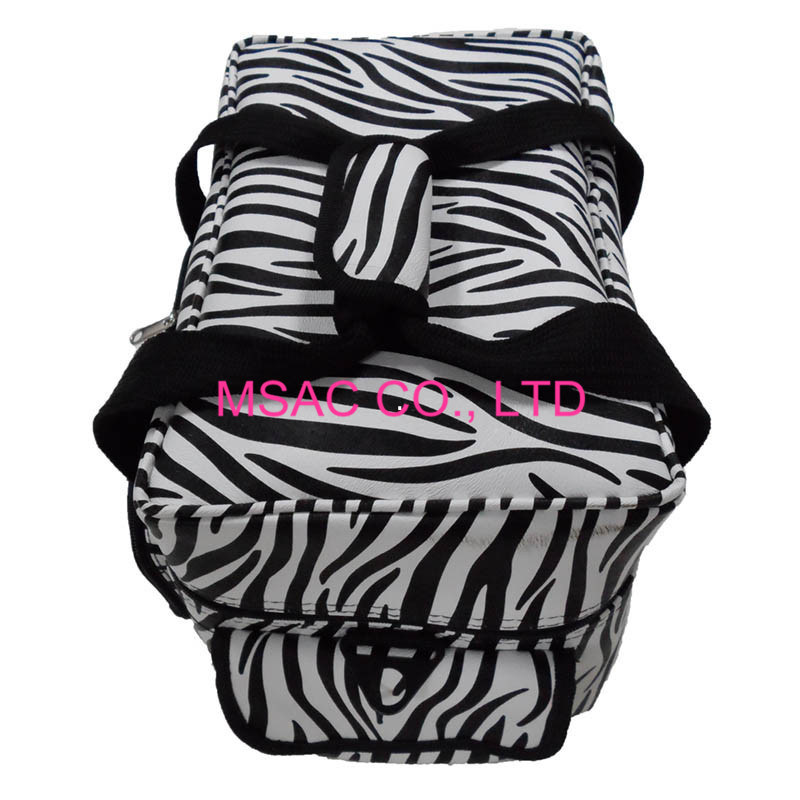Custom Zebra Print Makeup Case , Fabric Zebra Makeup Bag L 320 X W 220 X H 240mm