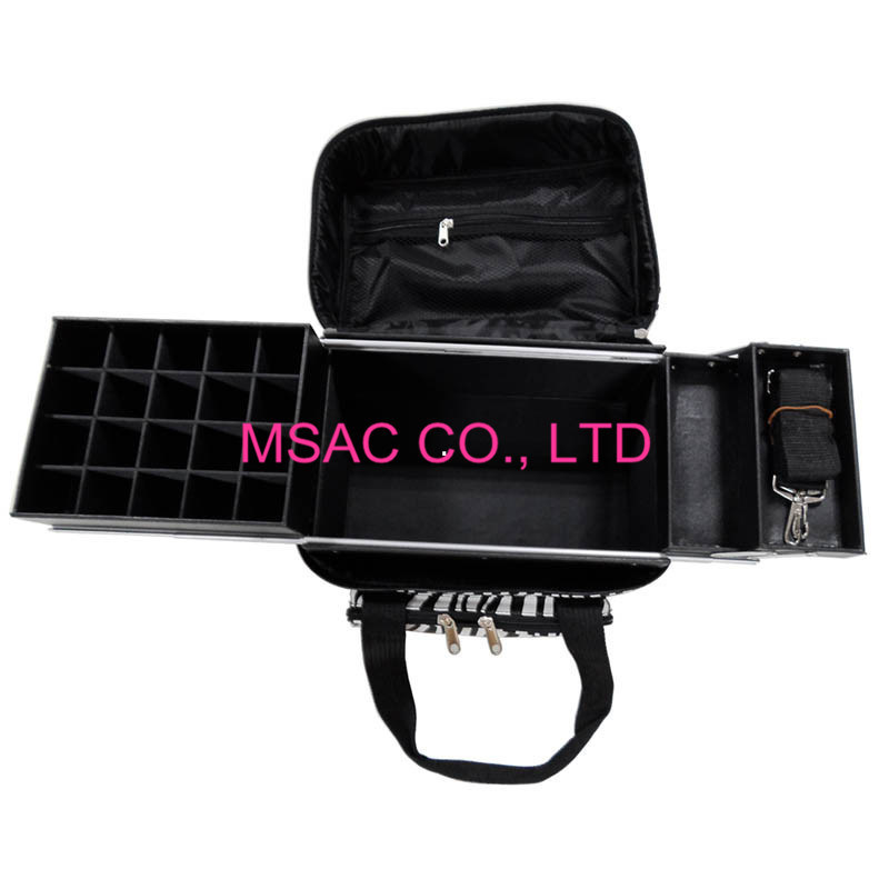 Custom Zebra Print Makeup Case , Fabric Zebra Makeup Bag L 320 X W 220 X H 240mm