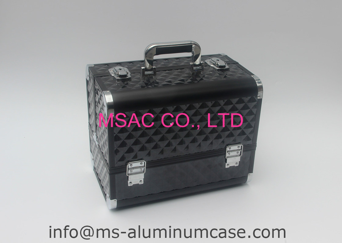 Black Aluminium Beauty Case With Two Locks L 260 X W 150 X H 160mm Moistureproof