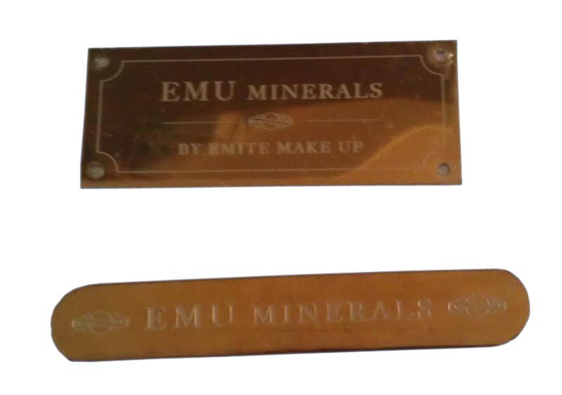 MSAC MS-TI-01 Brass Logo Plate / Brass Name Plates Size Customized Shiny Yellow Color