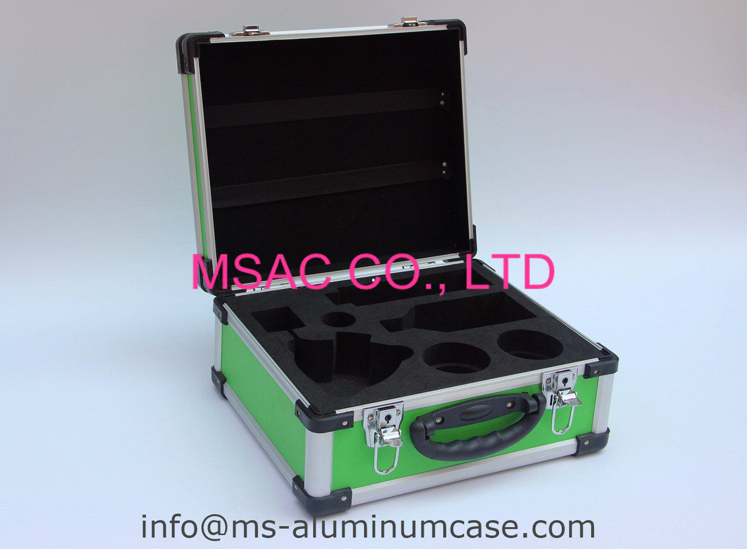 Green Aluminum Hard Case With Die Cut EVA Inside For Medical Accessories