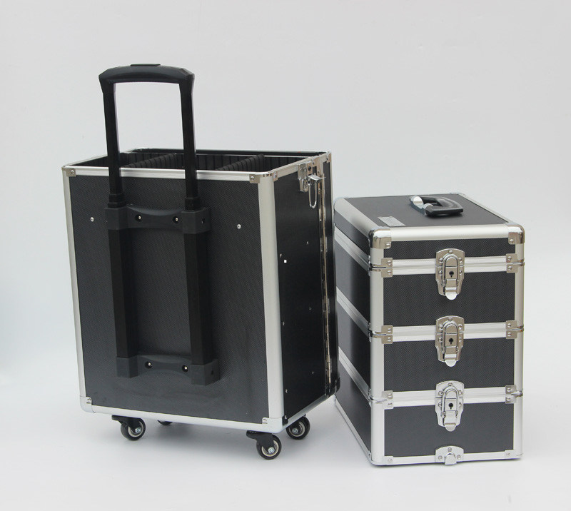 Large Capacity Aluminum Instrument Case 370 X 245 X 780mm With Trolley