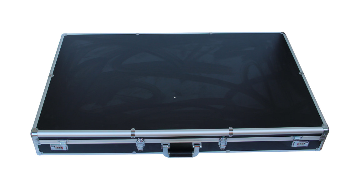 Black Large Aluminum Hard Case For Carrying Equipment Round Corner Design