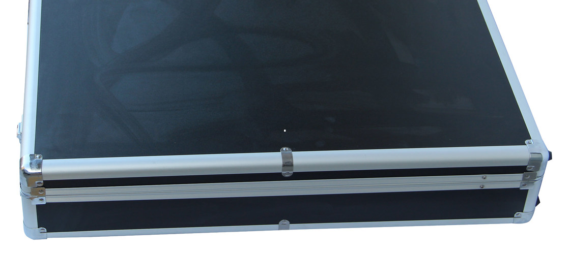Black Large Aluminum Hard Case For Carrying Equipment Round Corner Design