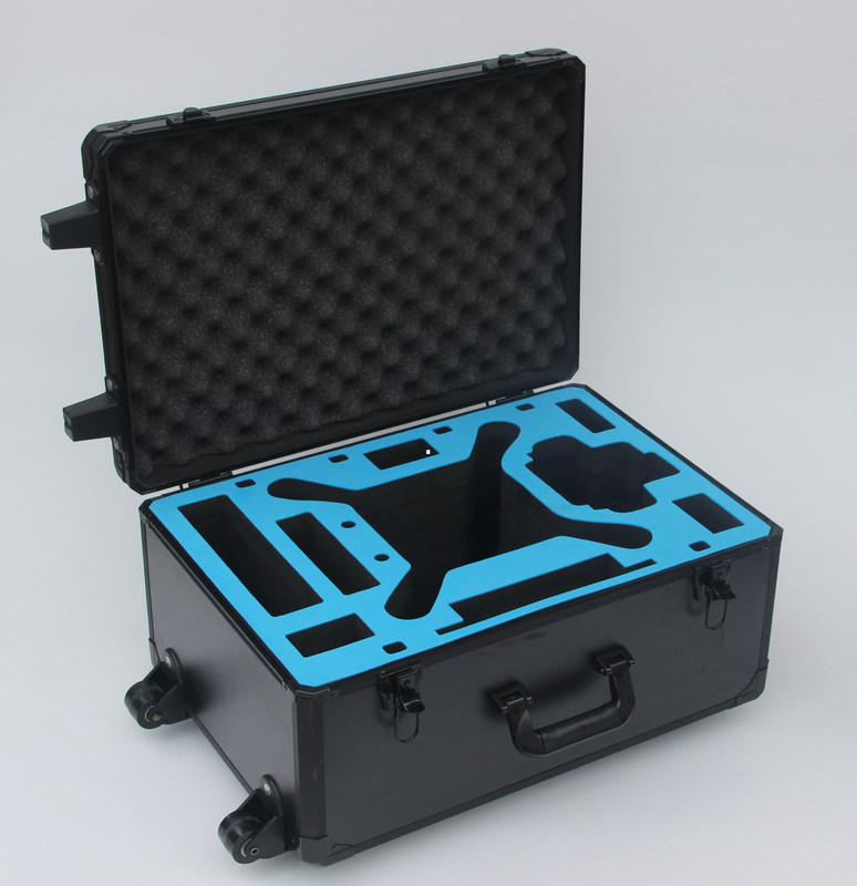 DJI Phantom 3 Aluminum Hard Case Black Trolley With Wheels 5.5 Kgs Fireproof