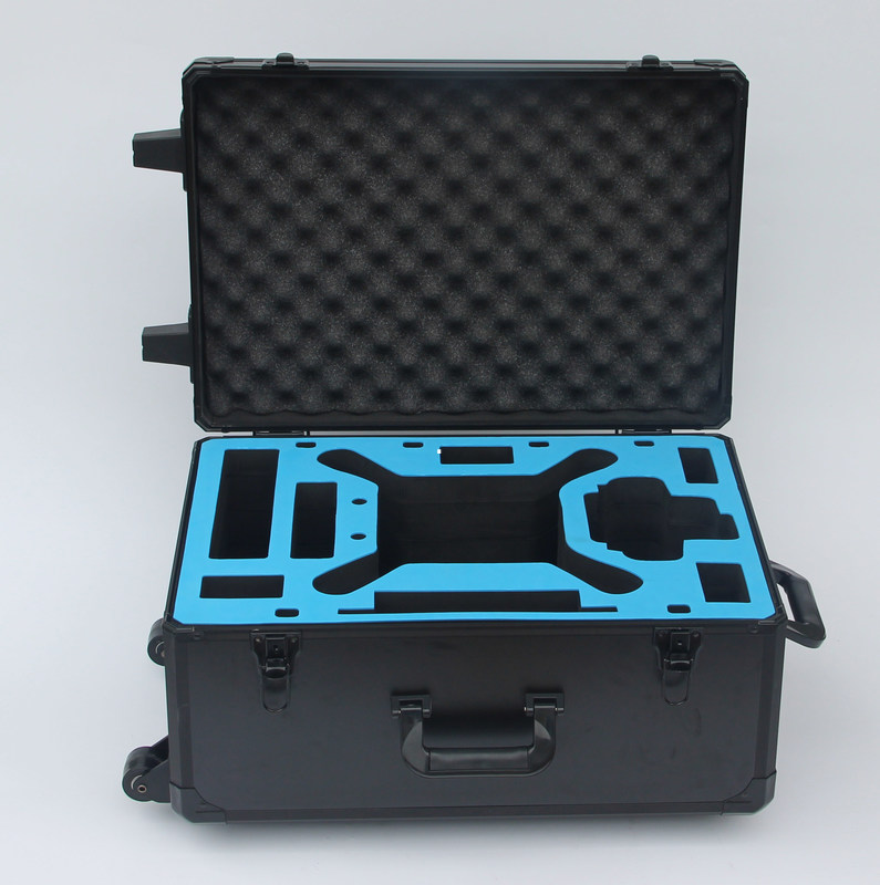 DJI Phantom 3 Aluminum Hard Case Black Trolley With Wheels 5.5 Kgs Fireproof