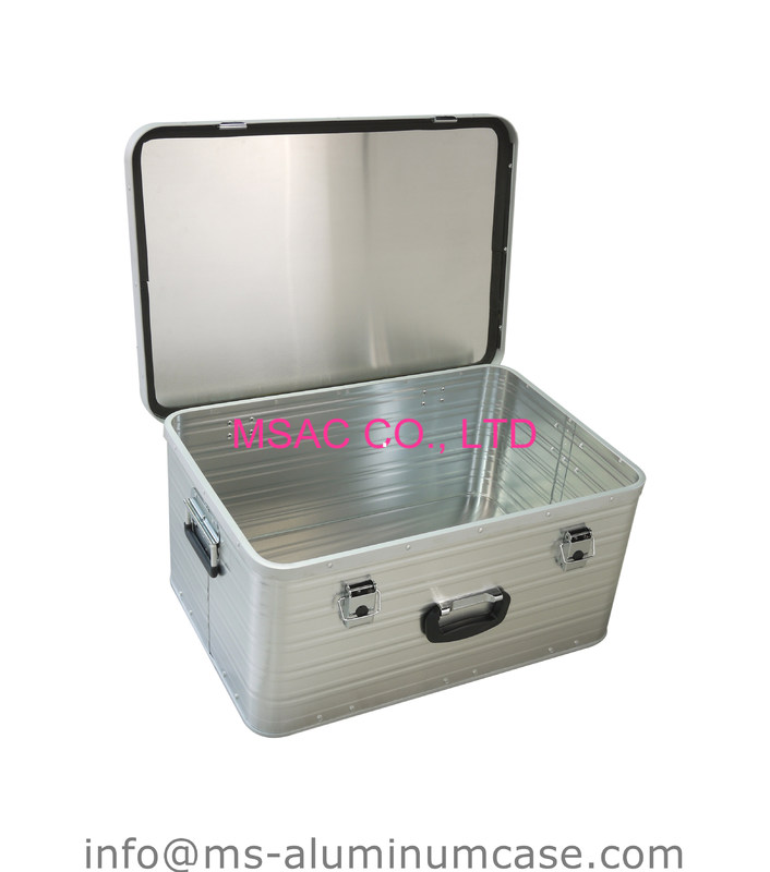 Custom Lockable Aluminum Hard Case Silver Middle Size 1.2 Kgs Wear Resistant