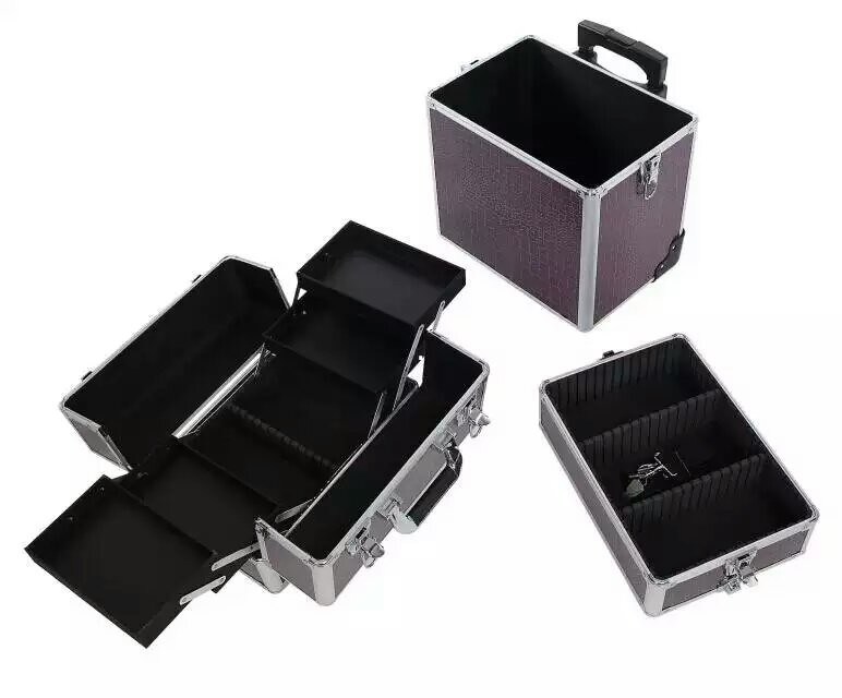Lockable Rolling Pro Makeup Case 4MM MDF With PU Leather Panel 360 * 245 * 705mm