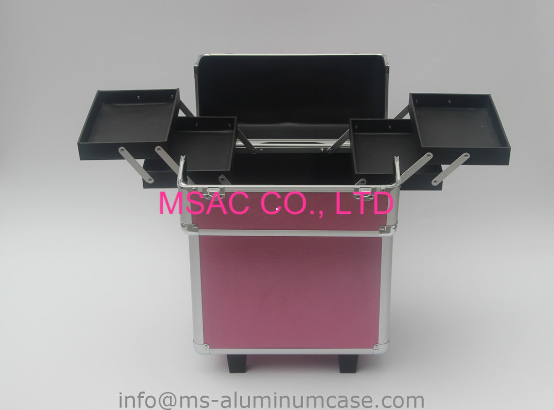 Large Storage Space Aluminium Beauty Case On Wheels 440 X 280 X 345 Mm