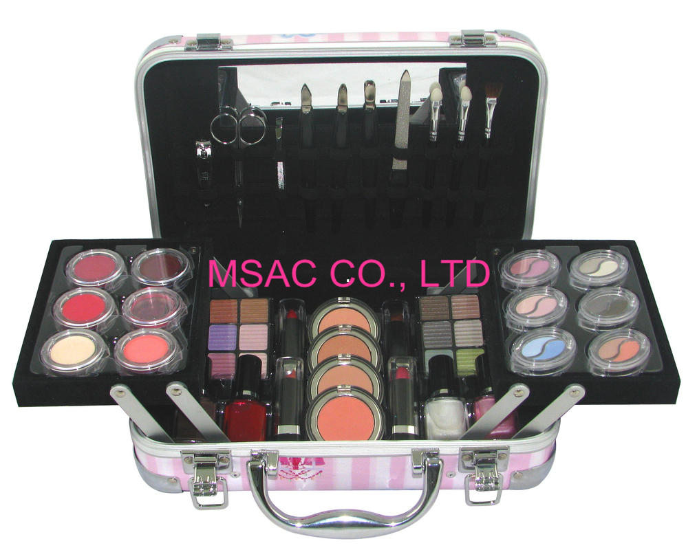 Multi Color Aluminium Cosmetic Case With Mirror Elegant Outside Surface