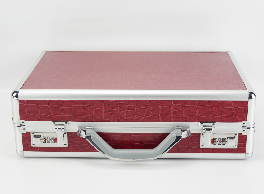 42 Watches Aluminum Storage Travel Watch Display Case Red PU Leather Aluminum Watch Briefcase