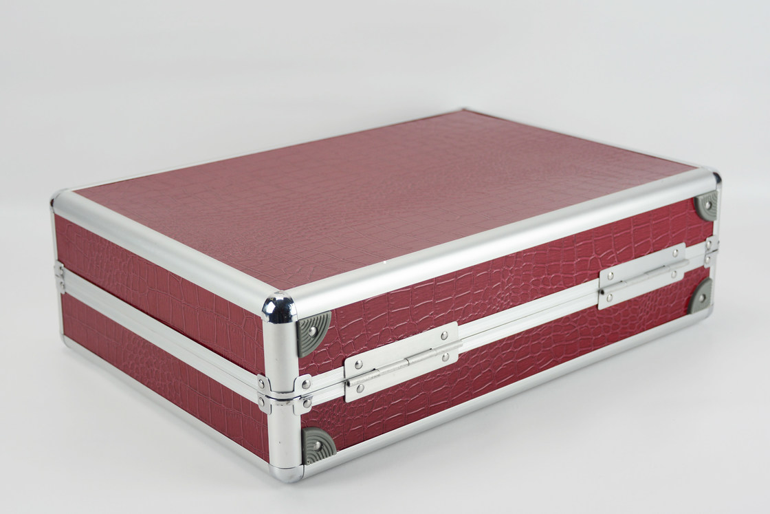 42 Watches Aluminum Storage Travel Watch Display Case Red PU Leather Aluminum Watch Briefcase
