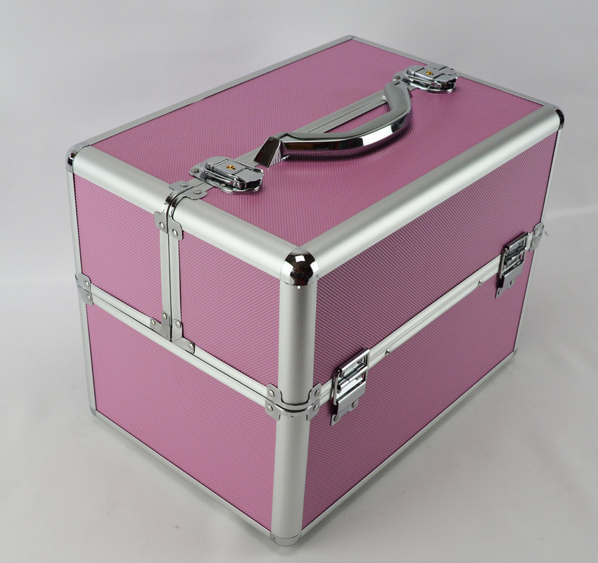 Multi Color Diamond ABS Aluminum Makeup Train Box , Protable Cosmetic Vanity Case