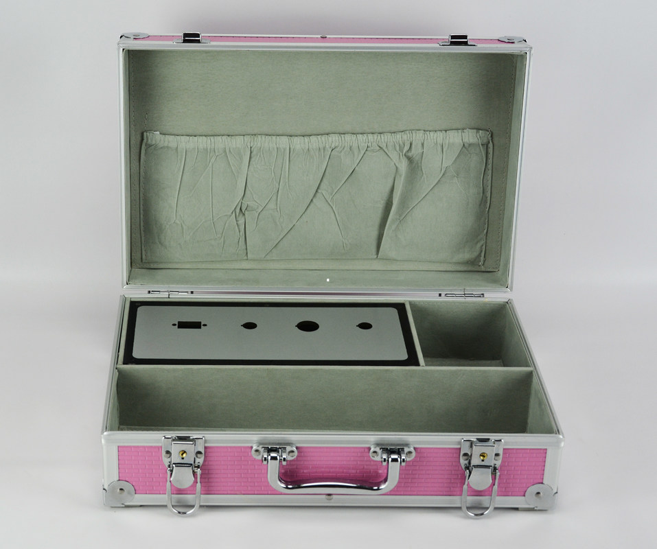 Custom Pink Aluminum Hard Carrying Case For Electronic Cable Tools Size 360 * 240 * 100mm