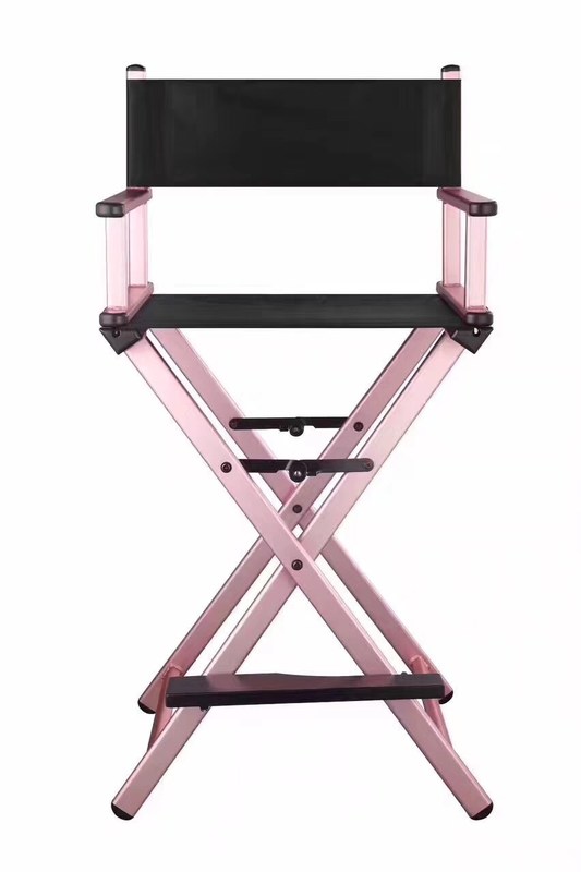 Aluminum Professional Makeup Chair For Salon Light Weight Pink Color