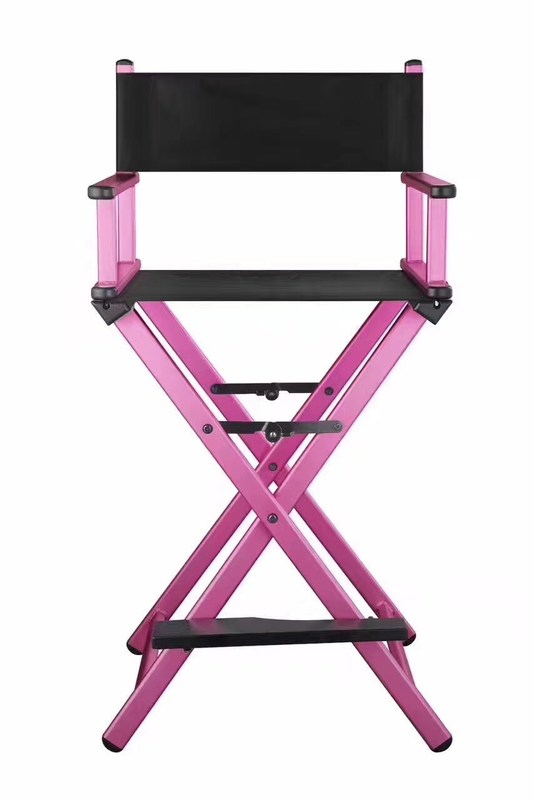 Aluminum Professional Makeup Chair For Salon Light Weight Pink Color