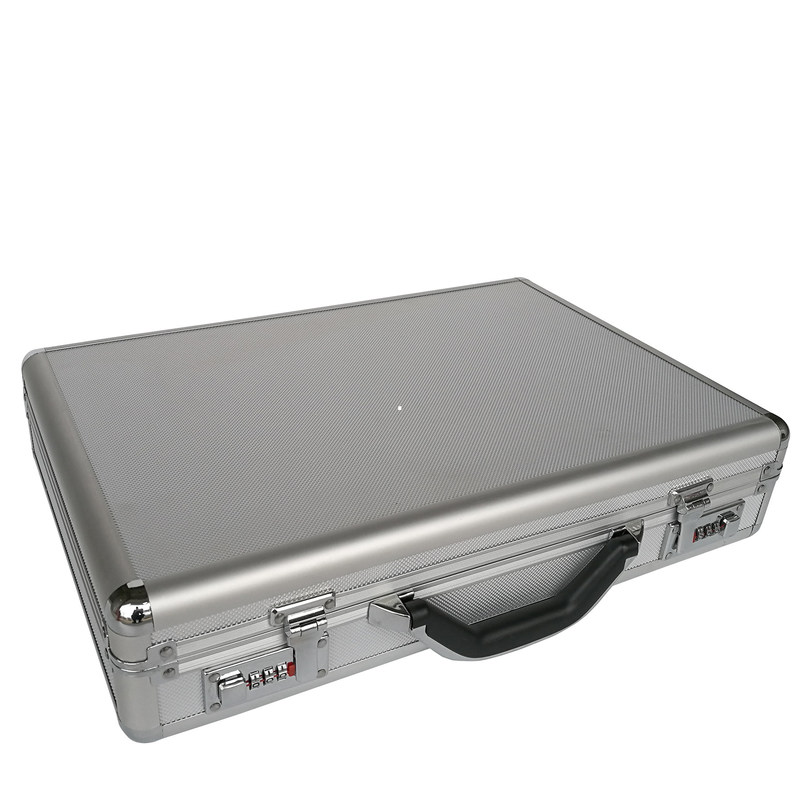 Funtional Aluminum Attache Case With Two Locks Silver ABS Pilot Case For Business