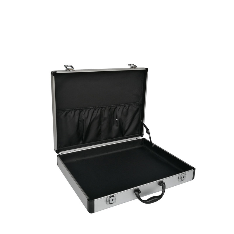 Aluminum Document Case Small Size 360X220X80mm In Silver Aluminum Business Case For Men