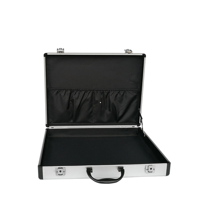 Aluminum Document Case Small Size 360X220X80mm In Silver Aluminum Business Case For Men