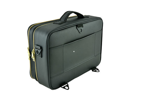 PU Beauty Case With Zipper Black Leather Makeup Bag Waterproof Cosmetic Bag For Artists