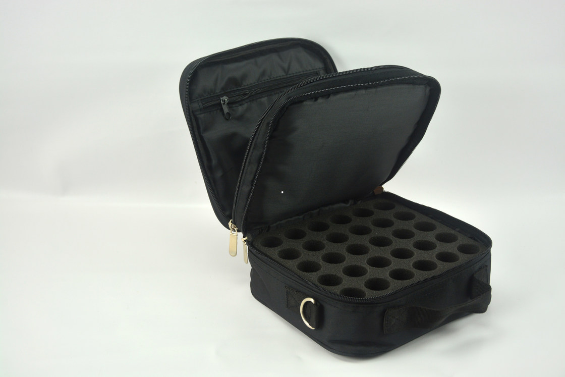 Small Fabric Beauty Bag For Carrying Essential Oil Fabric Cosmetic Case With Foam To 42 Slots