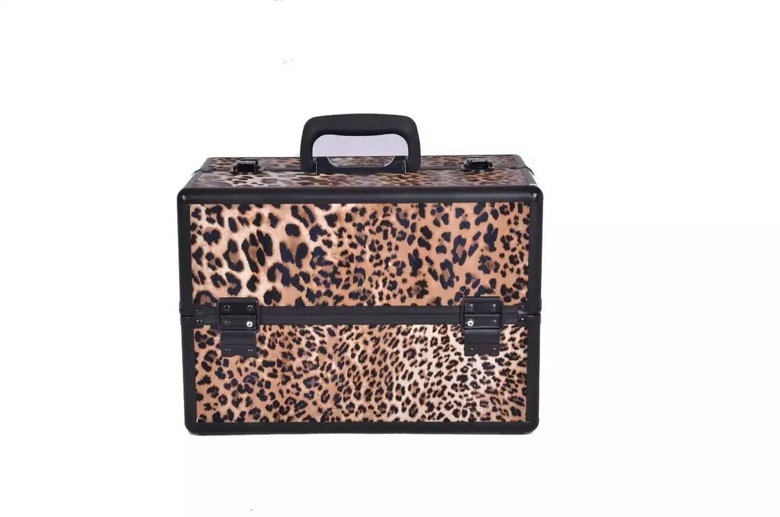 Multiple Colour Makeup Train Case Plastic Handle Beauty Case Four Trays For Women