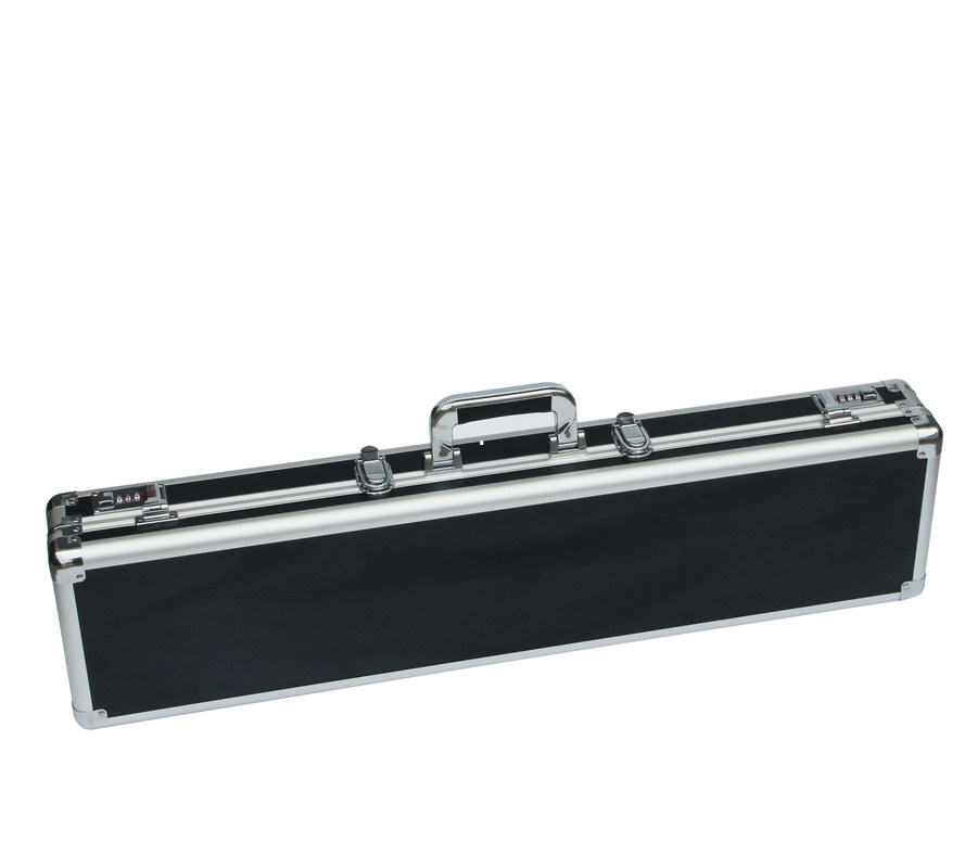 Long Aluminum Snooker Case Black Pool Case For Cue Wave Foam Glued Aluminum Cue Case