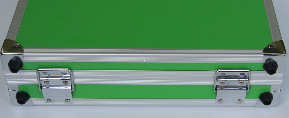 Green Alu Tool Boxes Carrying ToolCcase Fireproof Storage Tools With Foam Lining Interior