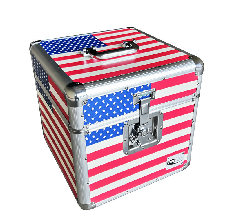 America Flag DVD Storage Case 7'' Alu Storage Box For CDS USA Flag Aluminum Case