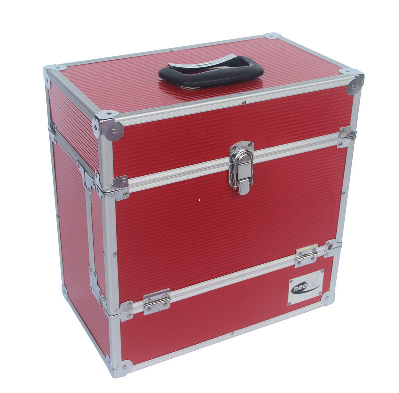 Record LP Storage Case With Unique Folding Front Flap Aluminum DVD Case Red