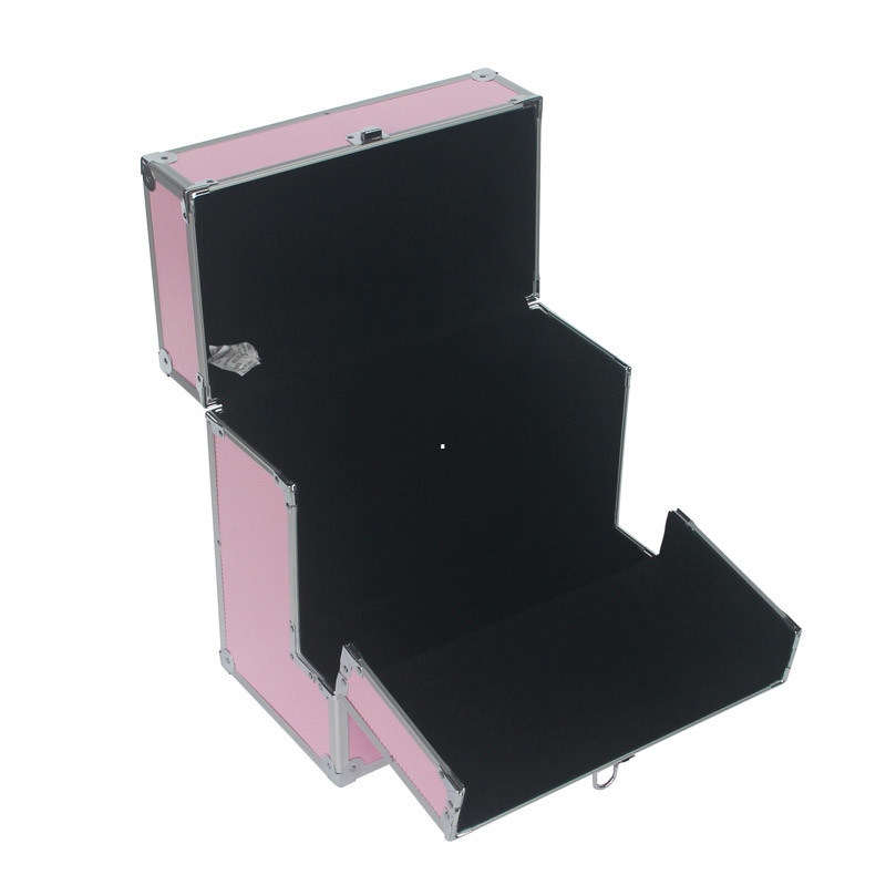 Pink Aluminum Storage Case Record LP 50 Case Empty Interior For DVD/CD Accessories