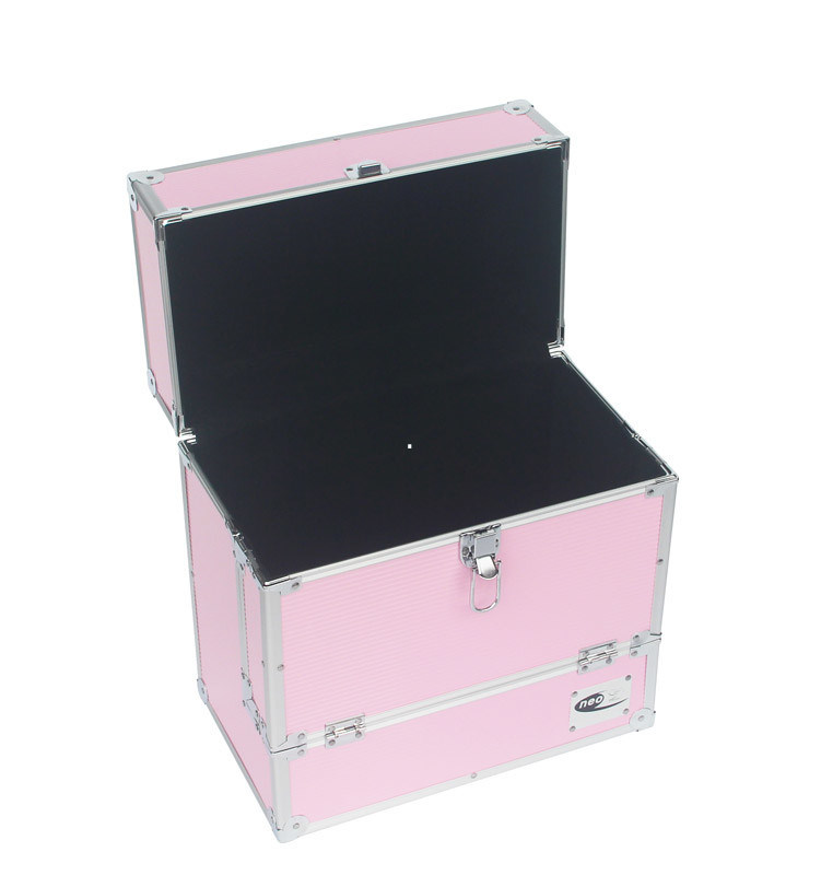 Pink Aluminum Storage Case Record LP 50 Case Empty Interior For DVD/CD Accessories