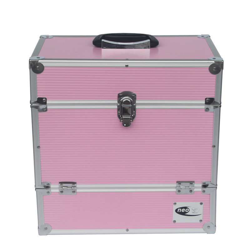 Pink Aluminum Storage Case Record LP 50 Case Empty Interior For DVD/CD Accessories