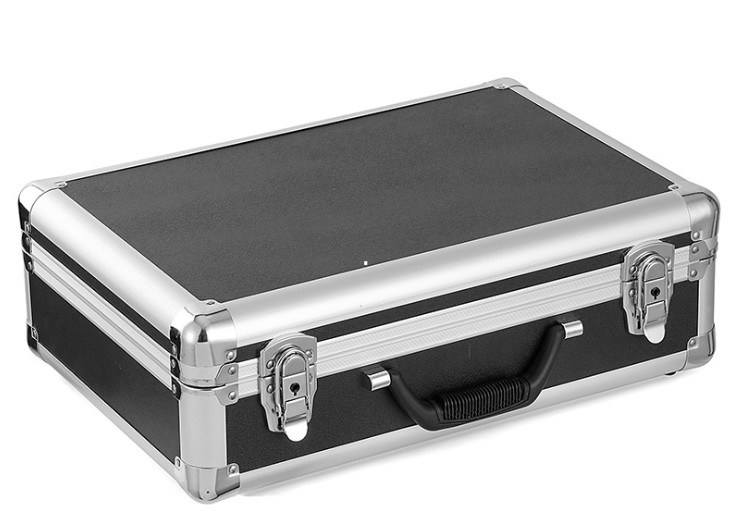 Durable Aluminum Tool Storage Case Black Aluminum Carrying Tool Case With Foam Layout