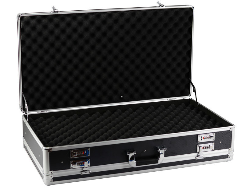 Aluminum Double Sided Gun Case Custom Made Aluminum Gun Case Foam Insert Double Sided Open Hard Sided Gun Case