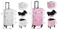 2 In 1 Aluminum Makeup Trolley Case Pink Color On Wheels
