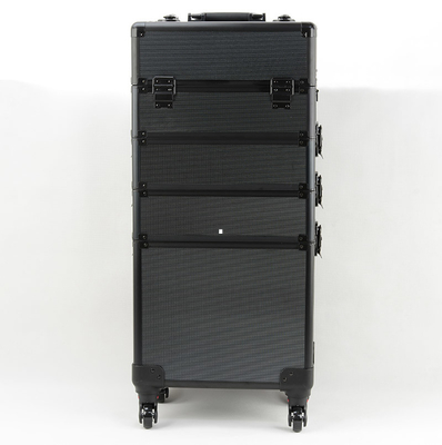 Aluminum Trolley Makeup Case/Pro Makeup Case with Locks and Dividers for Secure and Organized Storage