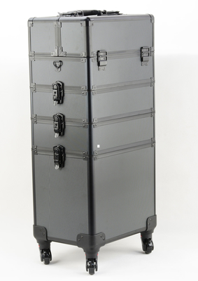 Aluminum Trolley Makeup Case/Pro Makeup Case with Locks and Dividers for Secure and Organized Storage