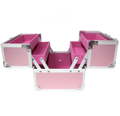 Light Weight Aluminum Cosmetic Cases, Red Lining Small Aluminum Cosmetic Vanity Case