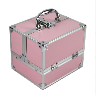 Light Weight Aluminum Cosmetic Cases, Red Lining Small Aluminum Cosmetic Vanity Case