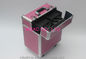 Pink Trolley Aluminum Beauty Box With Wheels And Large Storage Space